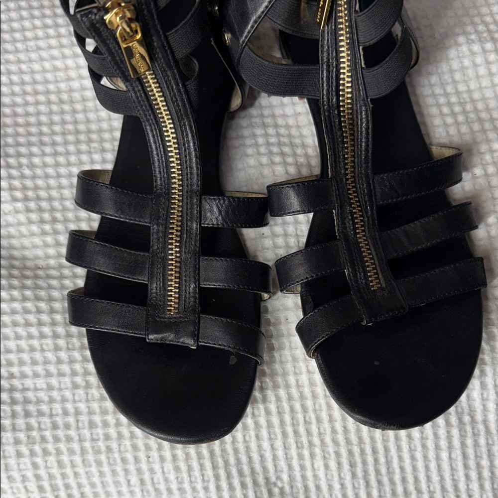 Black Strappy Gladiator Sandals - Women - Picture 3 of 5